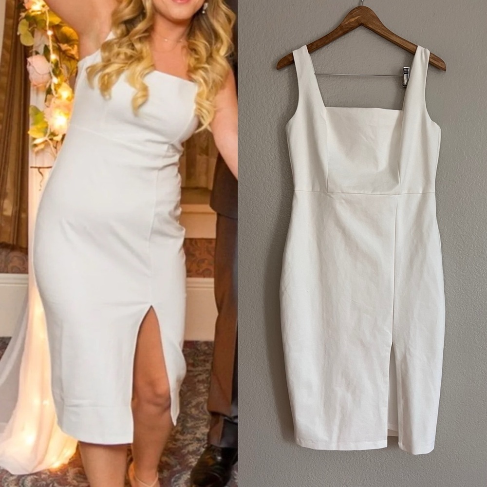 Baby, You're The One White Sleeveless Bodycon Midi Dress